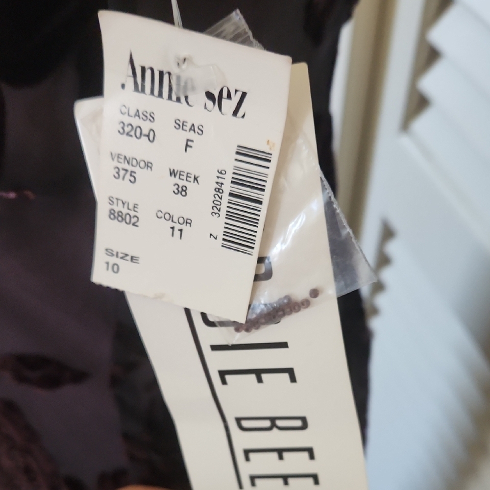 Robbie Bee Y2K Plum Velvet And Silk Beaded Dress - Picture 4 of 14
